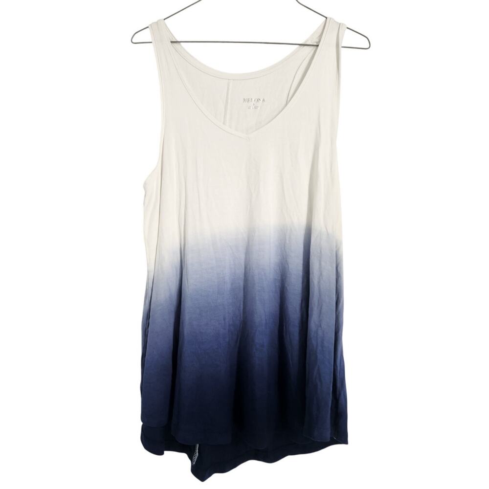 Merona Blue & White Ombre Sleeveless Tank Top - Size Medium